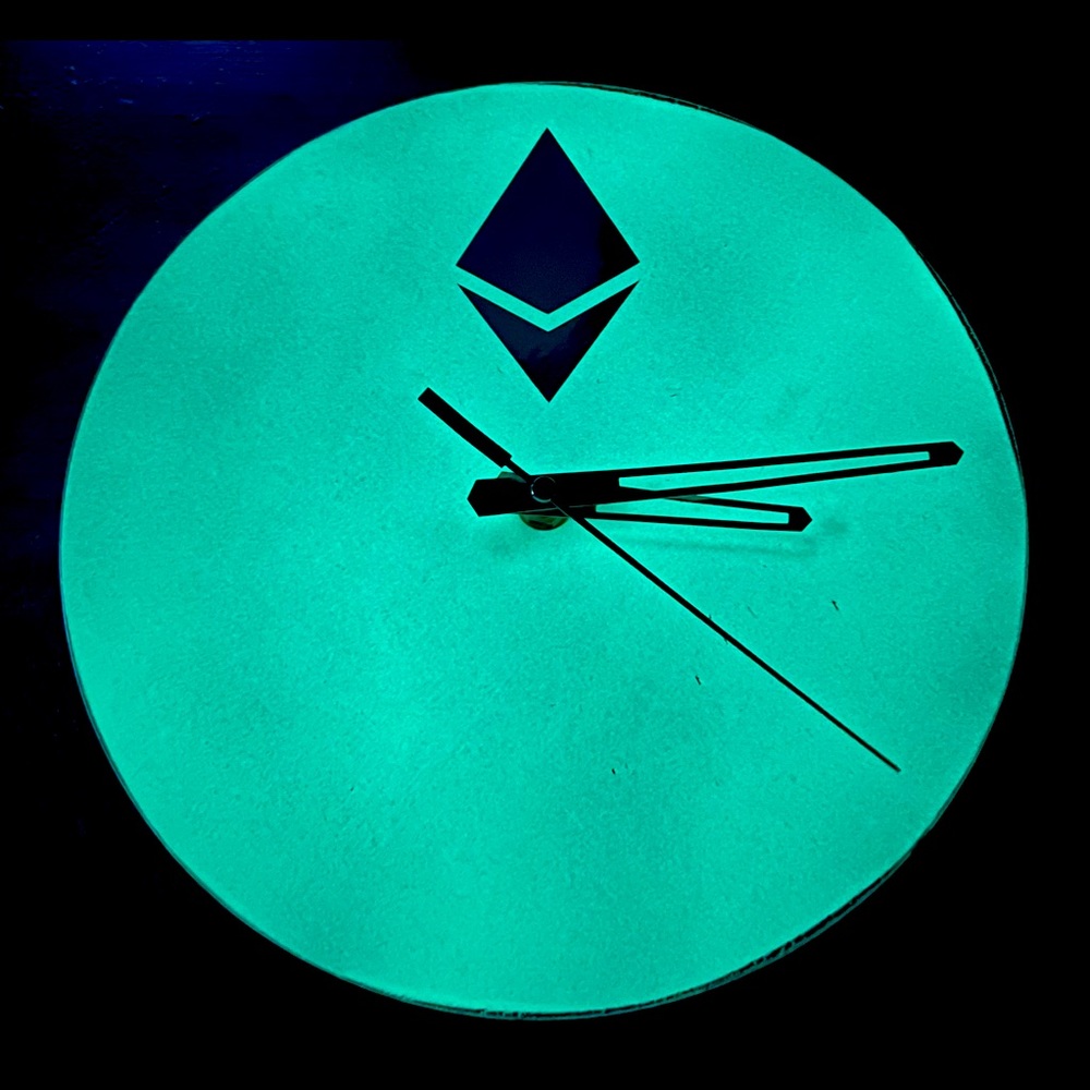 Ethereum Glow NFT Wood LED Clock